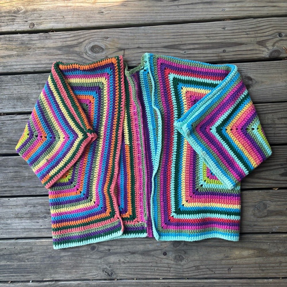 Multi-Colored Cotton Crochet Cardigan